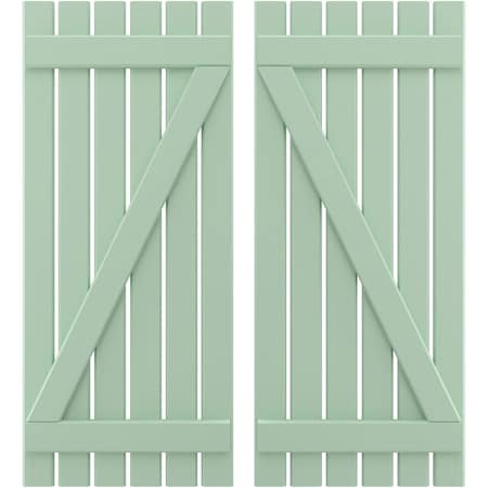 Americraft 6-Board (2 Batten) Wood Spaced Board-n-Batten Shutters W/ Z-Bar, ARW102SB623X82SGH